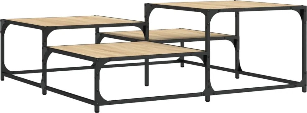vidaXL sonoma tölgy színű szerelt fa dohányzóasztal 107 x 107 x 40 cm