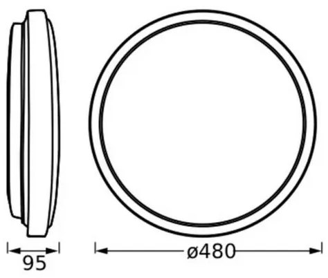 Osram - LED mennyezeti lámpa ORBIS LONDON LED/36W/230V átm. 48 cm fekete