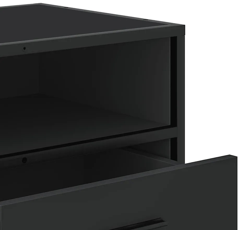fekete szerelt fa és fém TV-szekrény 100x34,5x40 cm