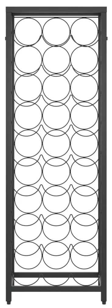 Fekete kovácsoltvas bortartó 27 palackhoz 34 x 18 x 100 cm