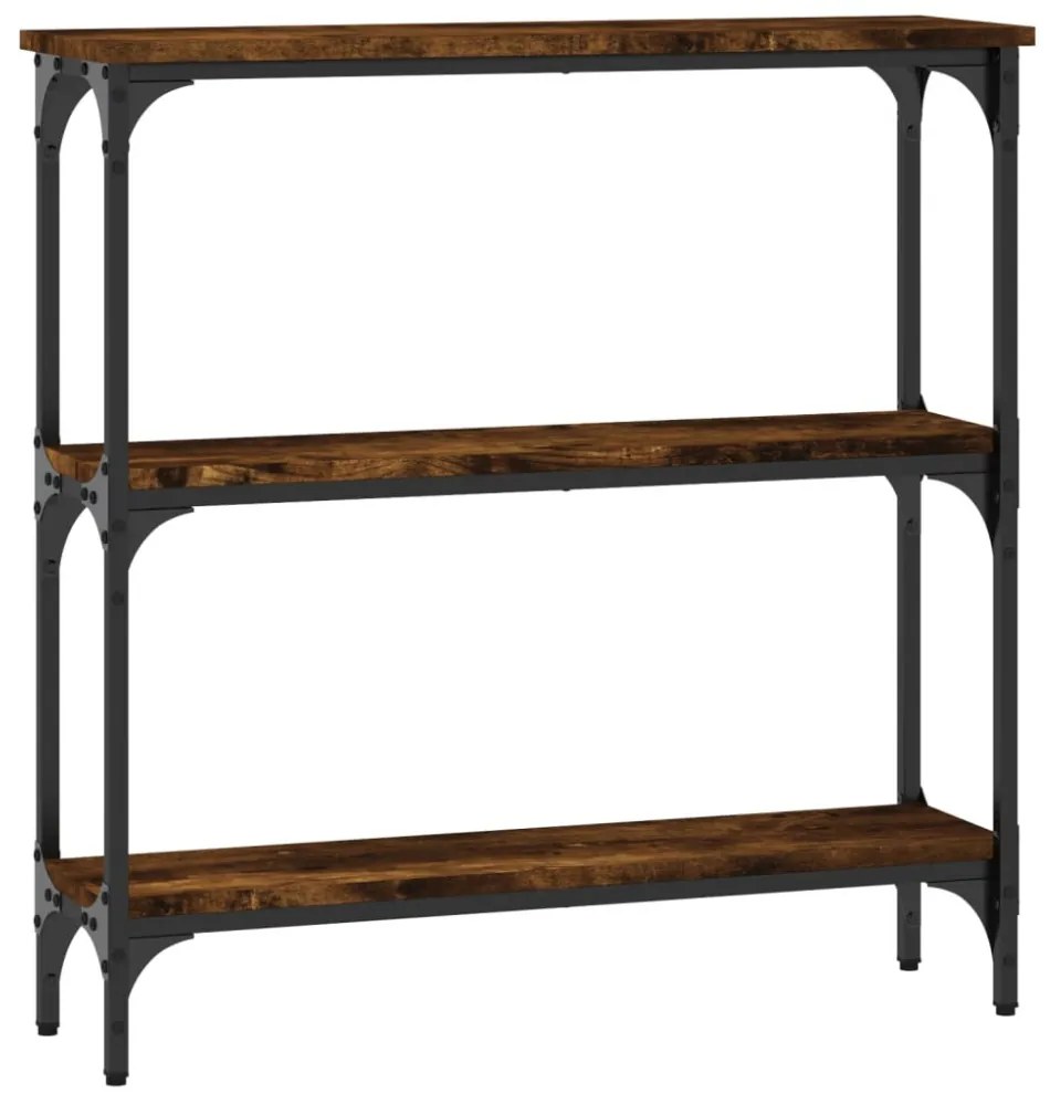 füstös tölgy színű szerelt fa tálalóasztal 75x22,5x75 cm