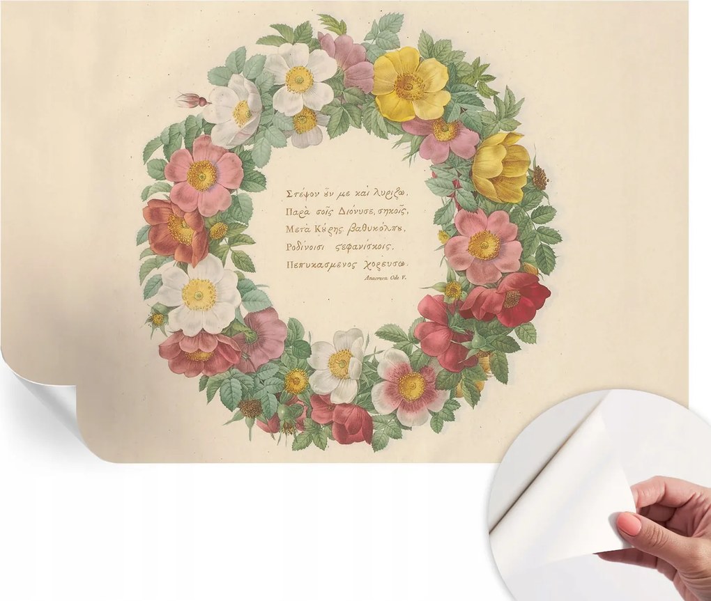 Öntapadós Dekoratív Fotótapéta Hálószobába Virágos koszorú 104x70 cm