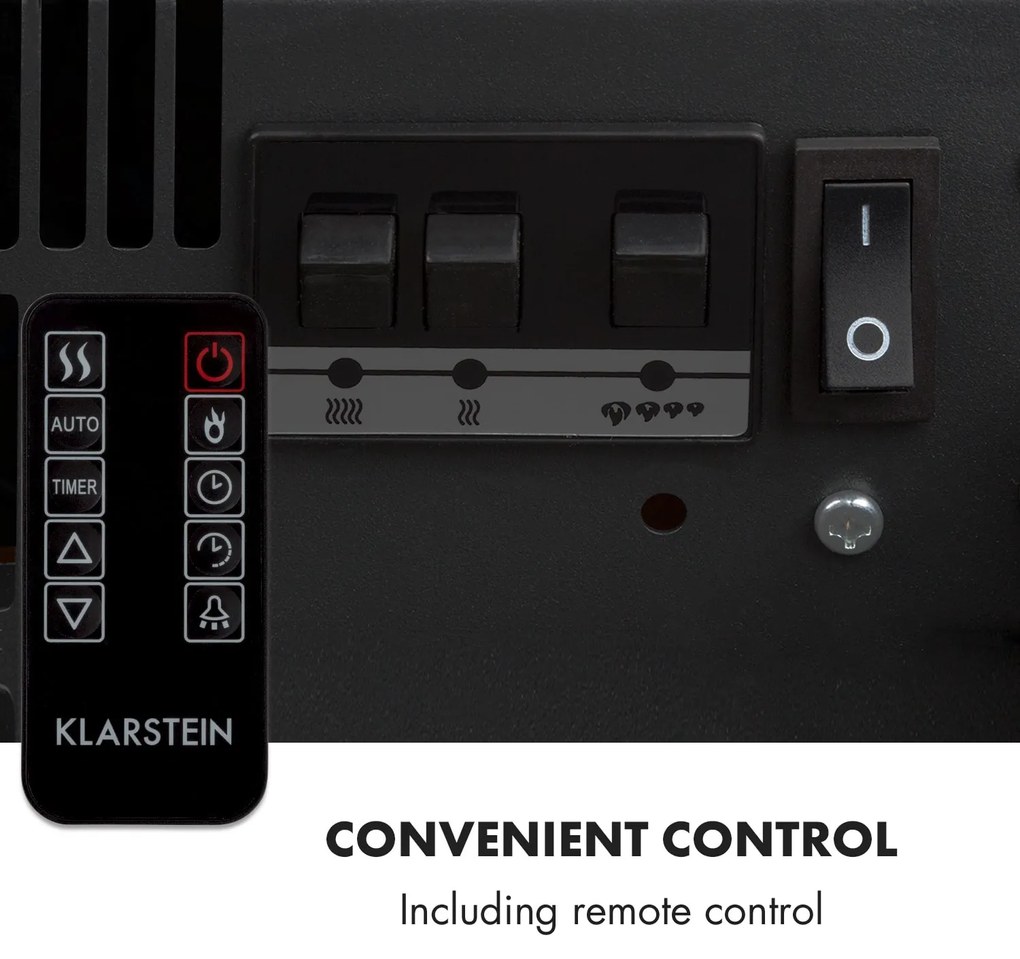 Klarstein Studio Light & Fire 2, elektromos kandalló, 1000/2000 W, MDF, távirányító, fehér