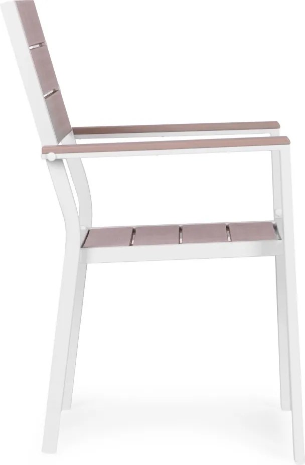 Kerti szék, MultiGarden YC-051KD-4-5, fehér/szürke, 54,5 x 52 x 89 cm, acél keret, HDPE ülő- és háttámla, 150 kg teherbírás, 2 db-os szett