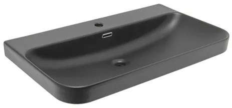 Cabinet washbasin SAT Fusion 81x46 cm black matt SATBW8046BKM