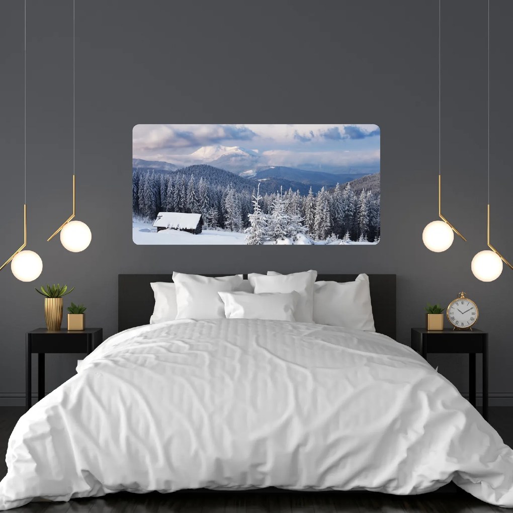 PIPPER. Öntapadós textiltapéta "Tél a hegyekben"