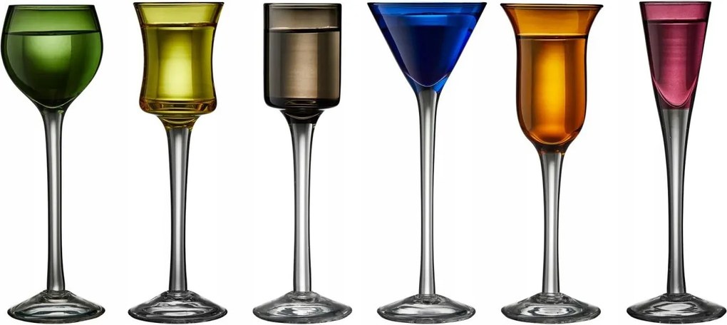 Aquavit pálinkás pohár 6 db-os mix, Lyngby Glas