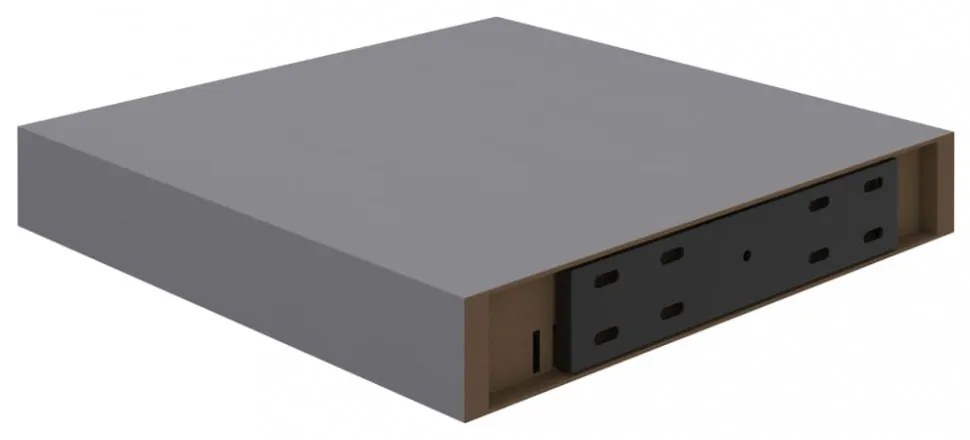 4 db szürke MDF lebegő fali polc 23 x 23,5 x 3,8 cm
