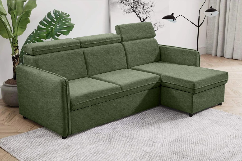 Kinyitható ülőgarnitúra, zöld, ALECHANDRO B ROH