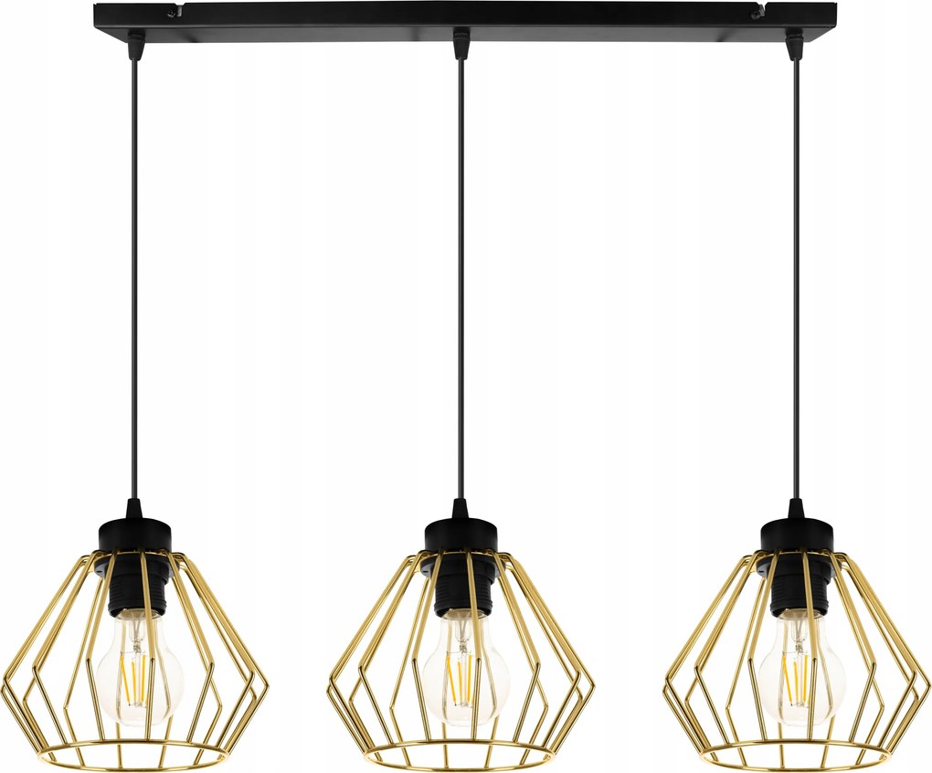 Mennyezeti Lámpa Lógó Csillár Tripla Arany Fekete Loft Díszléc Az Asztal Felett