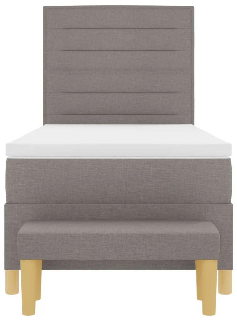 Box Spring Ágy Matraccal és Pad Taupe 80x200 cm Szövet