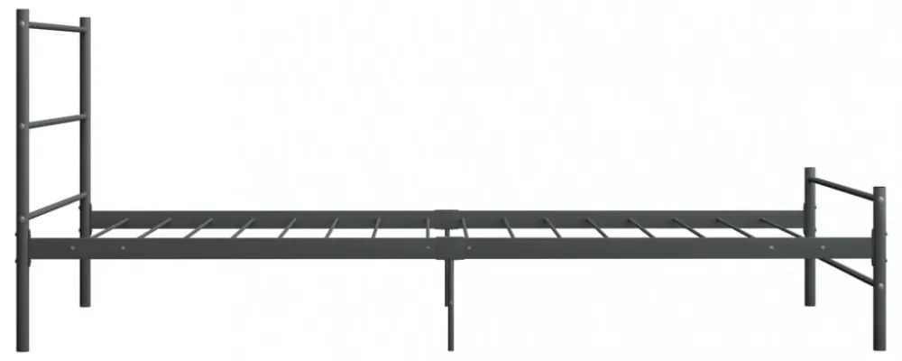 szürke fém ágykeret 90 x 200 cm