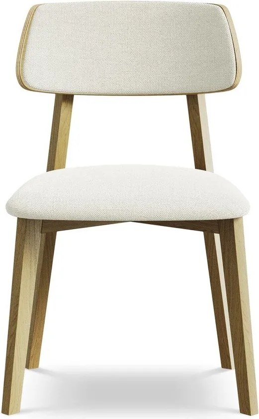 Krémszínű tömörfa étkezőszék Niu – Makamii