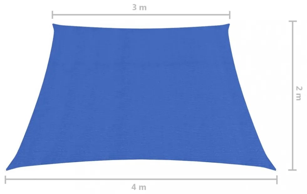 kék HDPE napvitorla 160 g/m² 3/4 x 2