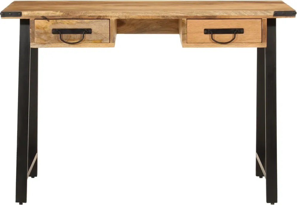 vidaXL tömör mangófa és vas íróasztal fiókokkal 105 x 55 x 70 cm