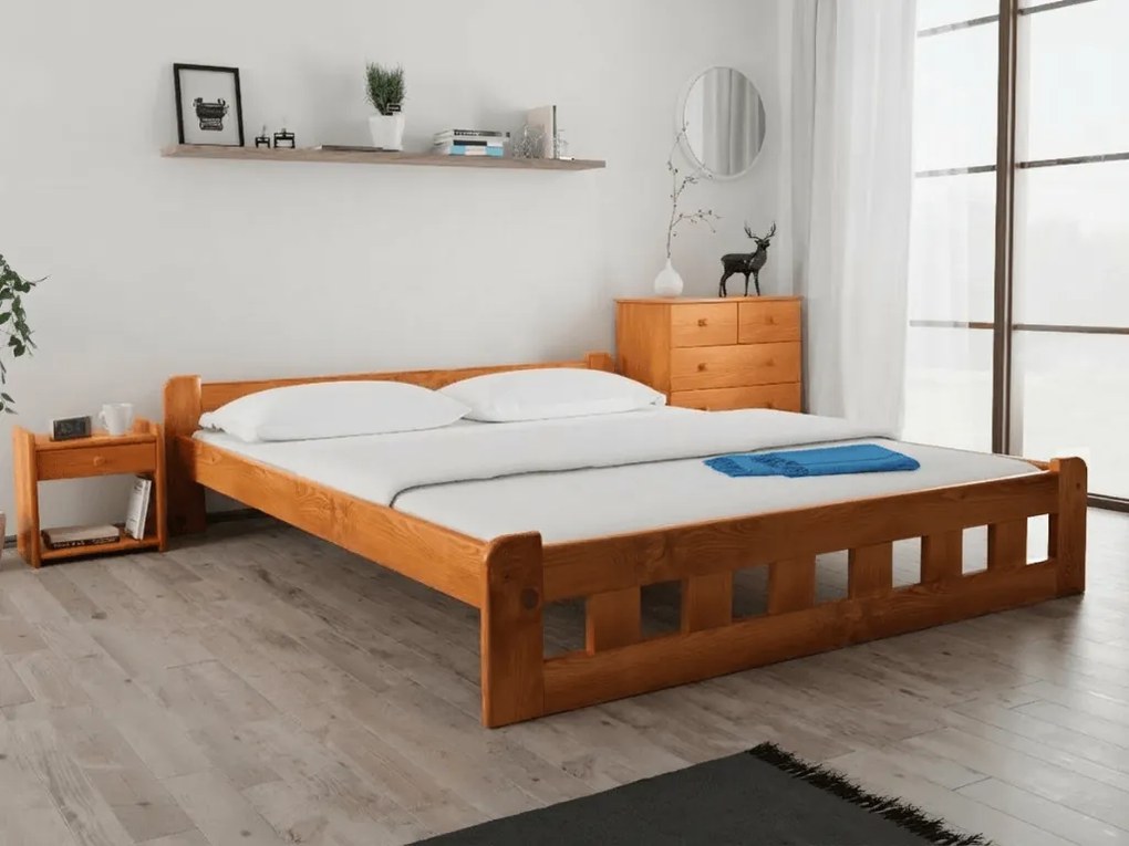 Naomi magasított ágy 120 x 200 cm, égerfa Ágyrács: Léces ágyrács, Matrac: Coco Maxi 20 cm matrac