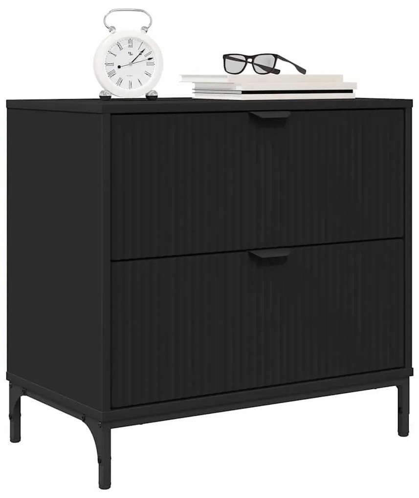 Éjjeli asztal fiókkal Fekete 63.5 x 36 x 61 cm Faanyag