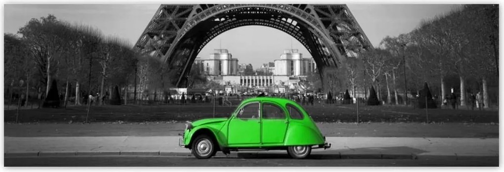 Poszterek 200x66 Zöld autó Párizsban