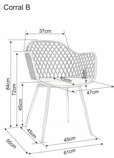 AKCIÓ Fehér műanyag szék CORRAL B II. osztály