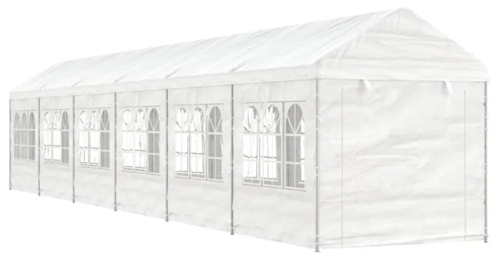 vidaXL fehér polietilén pavilon tetővel 13,38 x 2,28 x 2,69 m