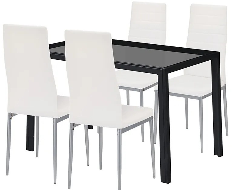 Rowan 4+1 étkező garnitúra fehér-szürke