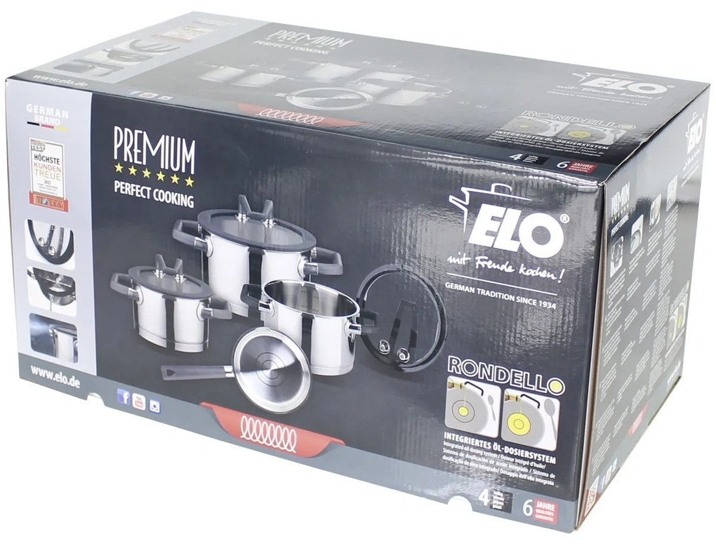 Elo 30004 Premium 4 részes rozsdamentes acéledénykészlet Rondello