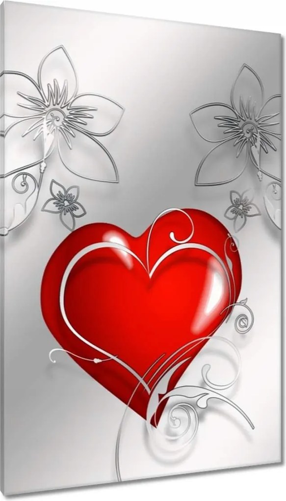 Vászonkép 80x120 Piros szív