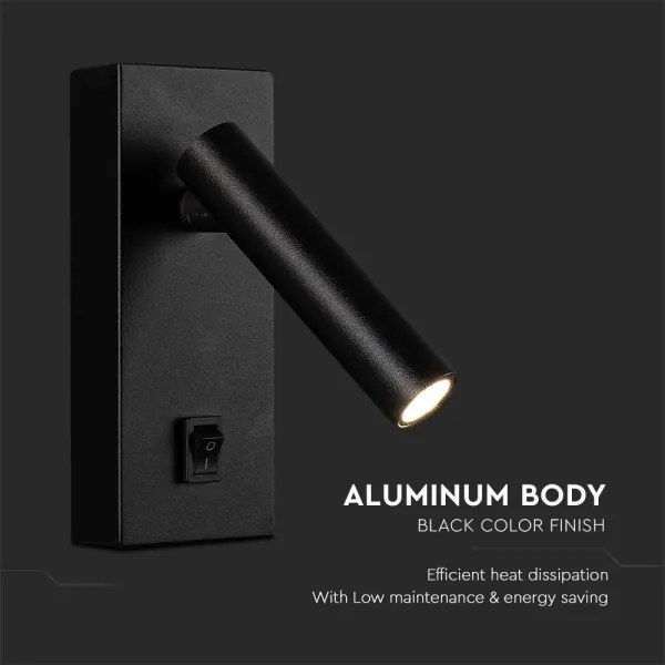 LED Fali spotlámpa LED/2W/230V 4000K fekete