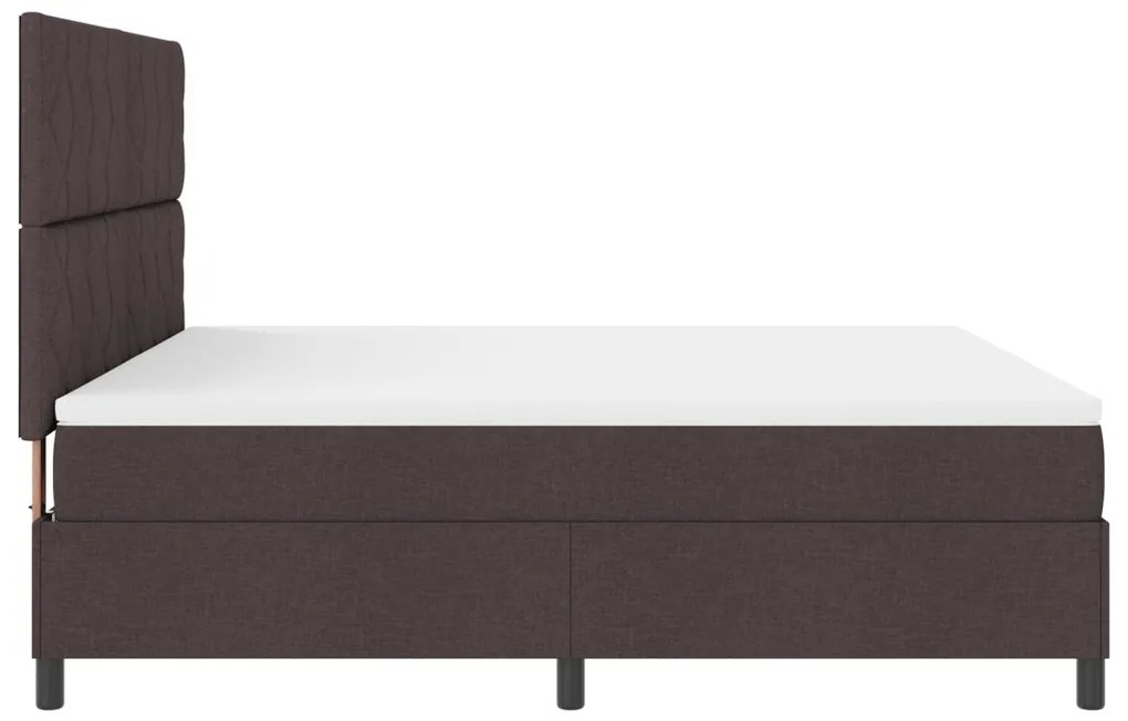 Rugós ágy matraccal és LED - sötétbarna - 180 x 200 cm szövet.