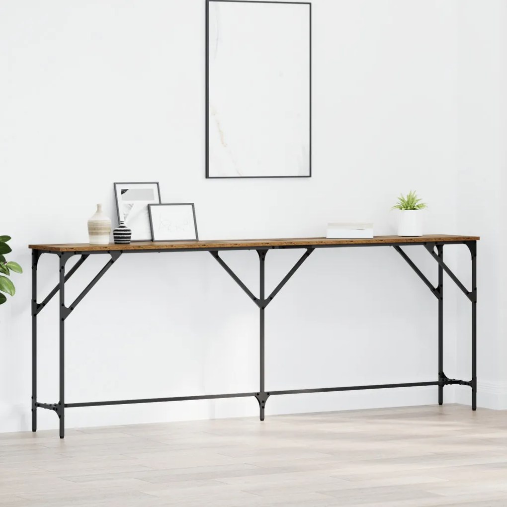 Konzolasztal Régi Fa 200x29x75 cm MDF