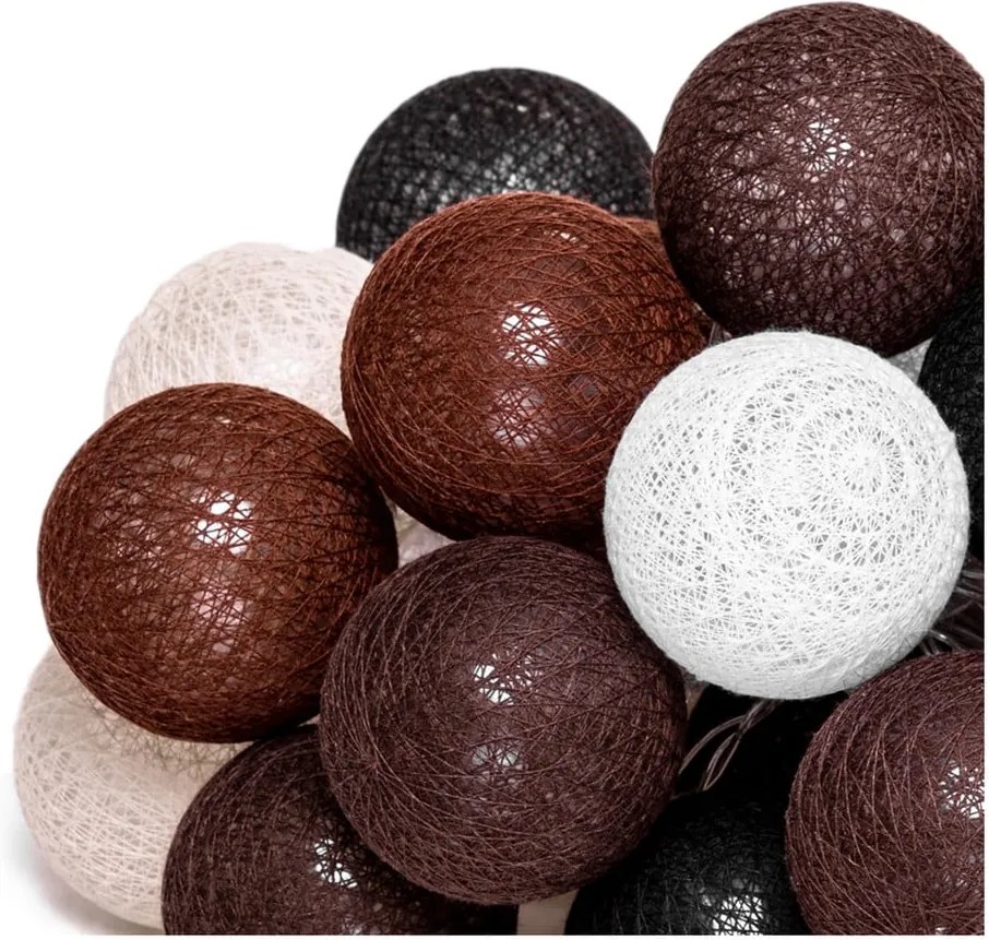 Barna LED fényfüzér, 30 gömbbel - Luuka