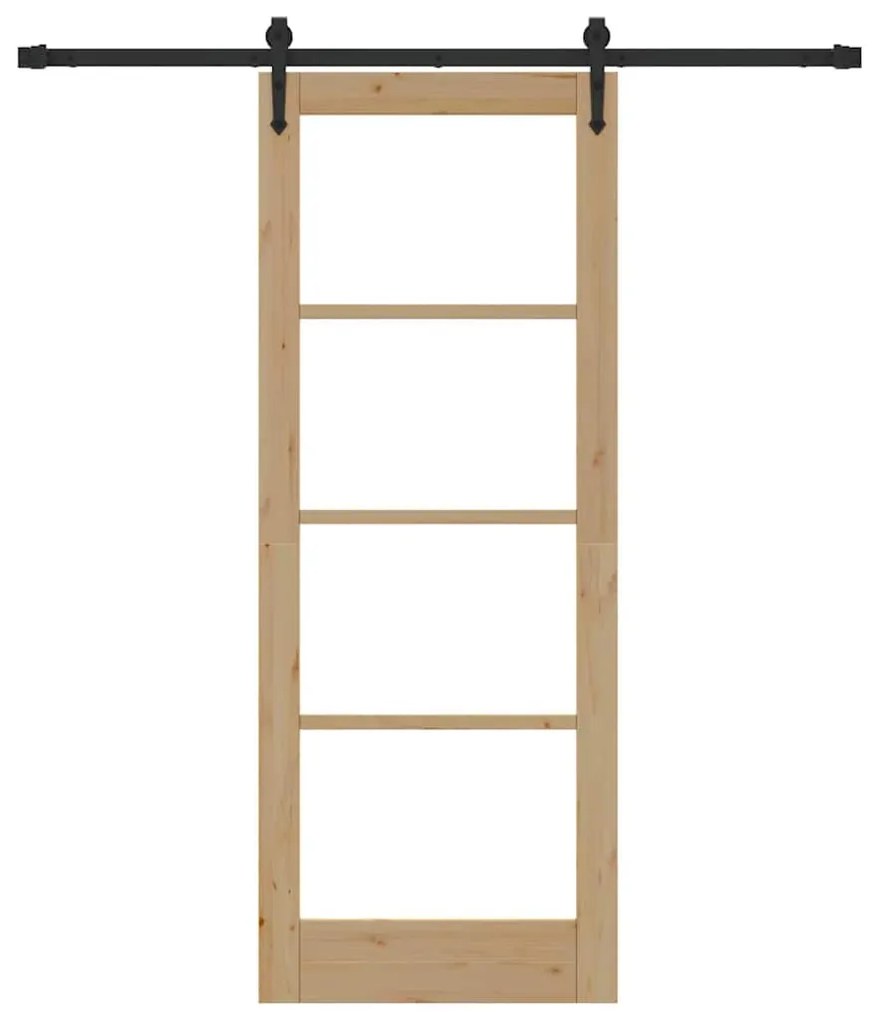 Egyszerű Csúszó Ajtó Barna 78 x 202 cm Fa és fém