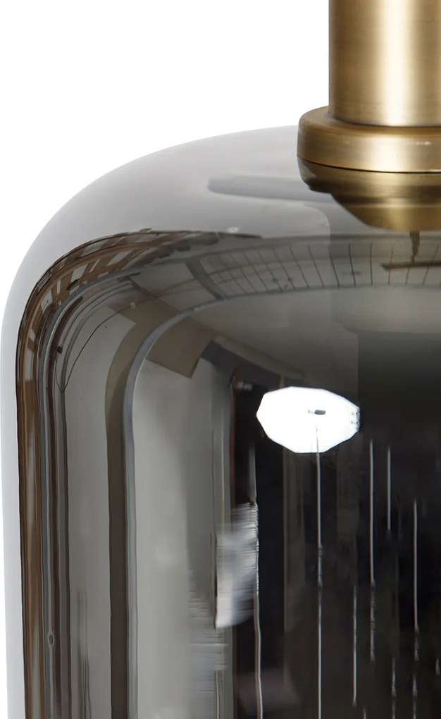 Fekete függőlámpa arany és füstüveggel, 4 db PUCC-al - Zuzanna