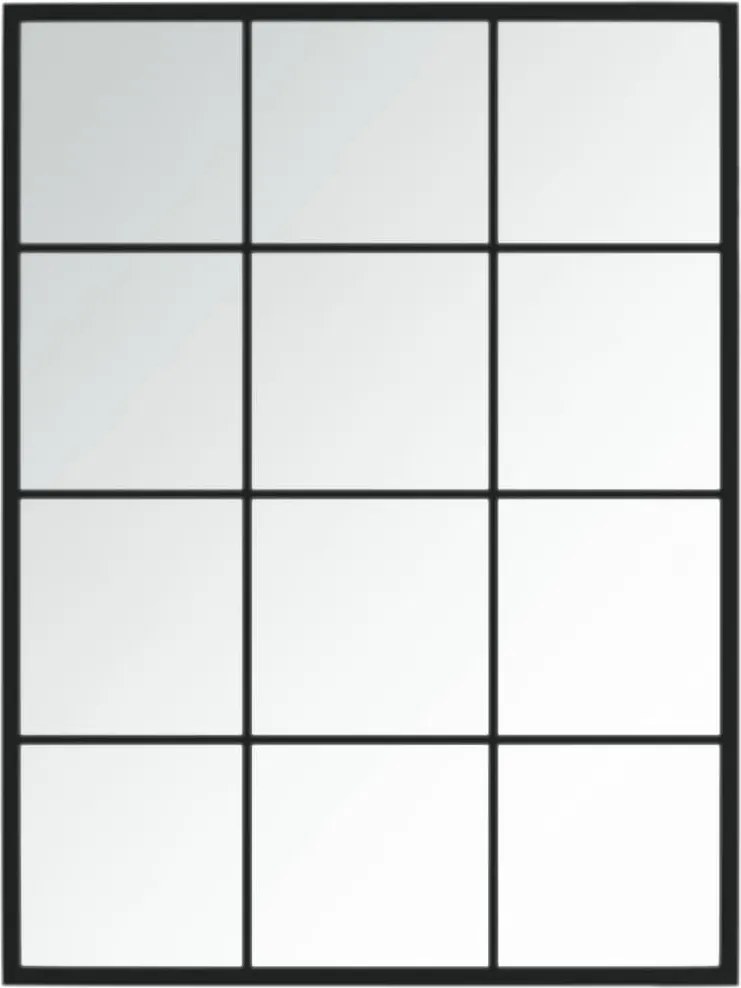 vidaXL fekete fém fali tükör 80 x 60 cm