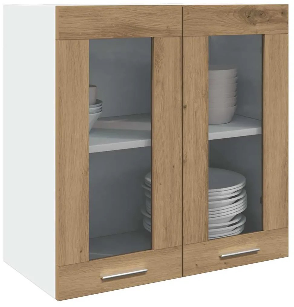 “Lyon” konyhai fali szekrény üvegajtóval kézműves tölgy