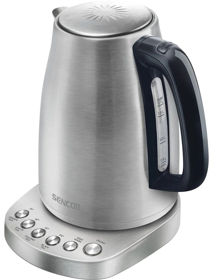 Sencor SWK 1796SS gyorsforraló vízforralótermoszzsákkal 1,7 l, rozsdamentes acél