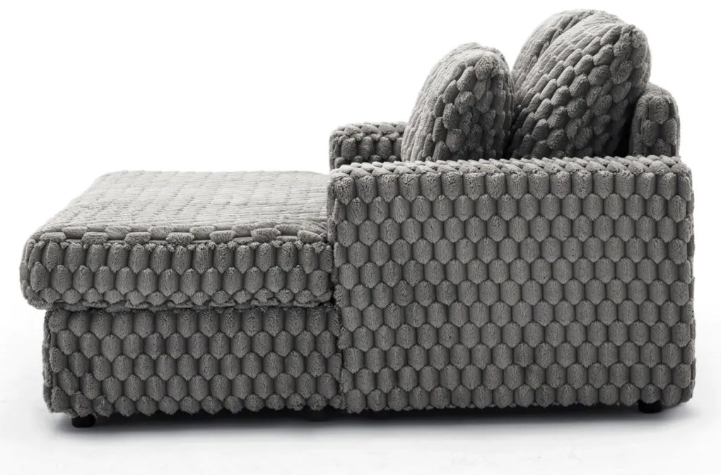 Fotel Wypoczynkowy KOBEL Szary Pluszowy