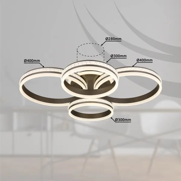 Globo 67314-90 - LED Dimmelhető mennyezeti lámpa GROUNI LED/90W/230V + távirányító