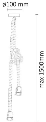 LED Csillár zsinóron ROPE 2xE27/10W/230V