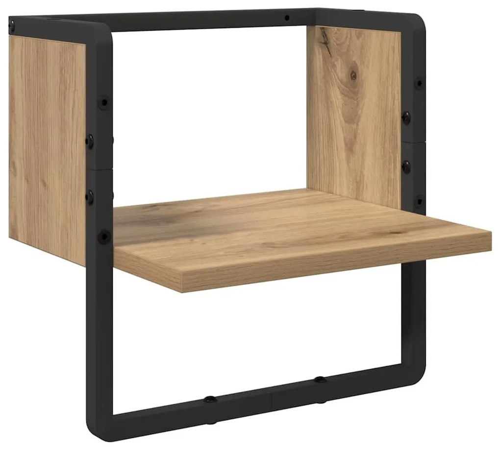 vidaXL Falpolc polcokkal Művészi tölgy 30 x 25 x 30 cm Faanyag