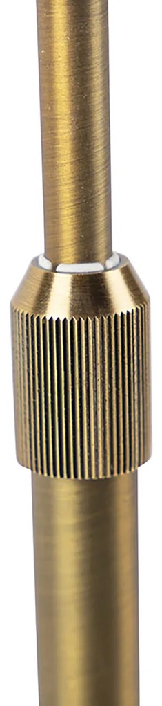 Bronz asztali lámpa ovális bársony lámpabúrával, levélmintával, 35 cm - Parte