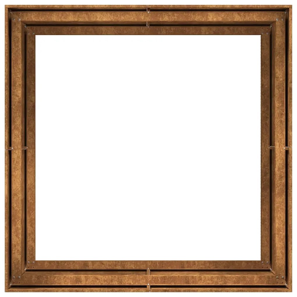 vidaXL ültető rozsdás 100x100x80 cm időjárásálló acélból