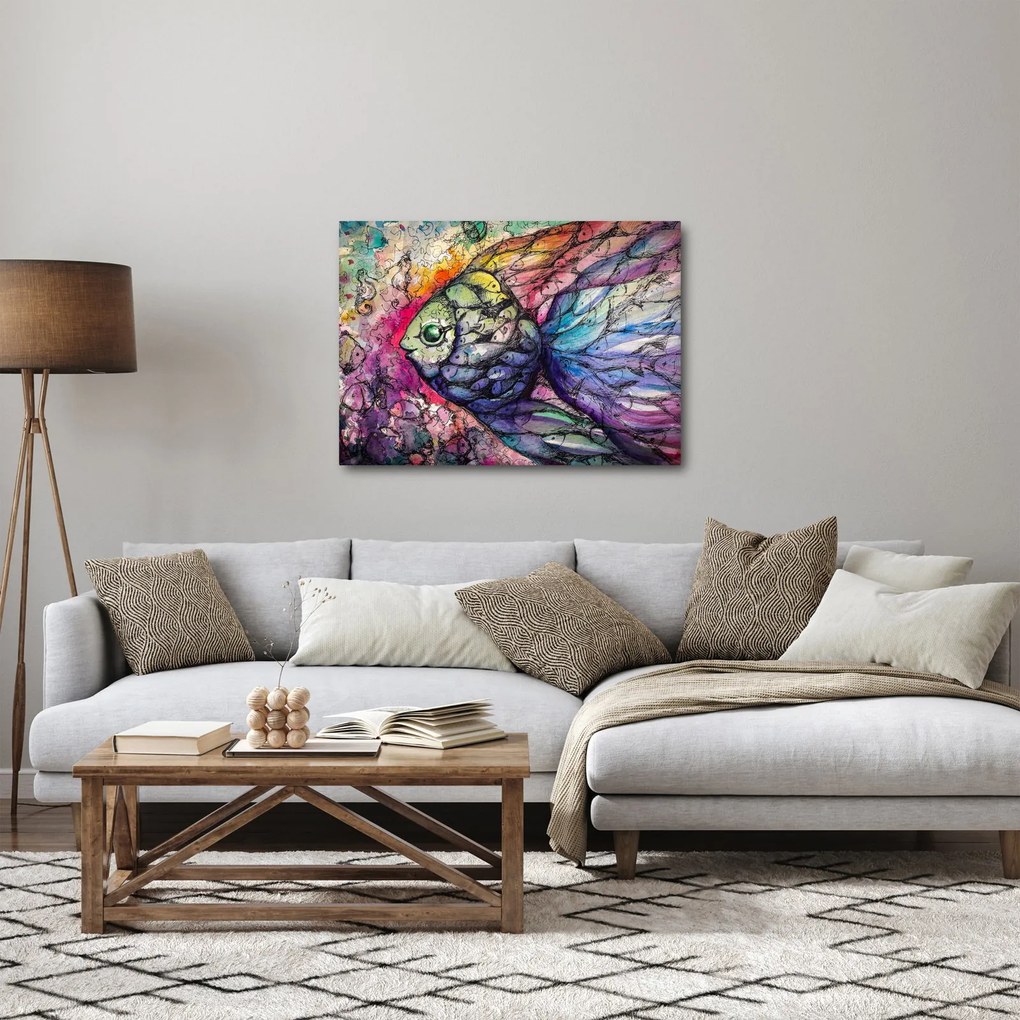 Kép - színes hal (70x50 cm)