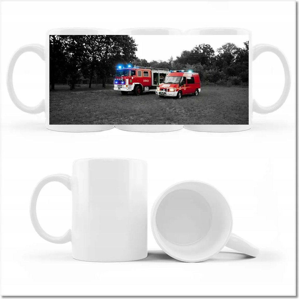 Tűzoltó fényképes bögre