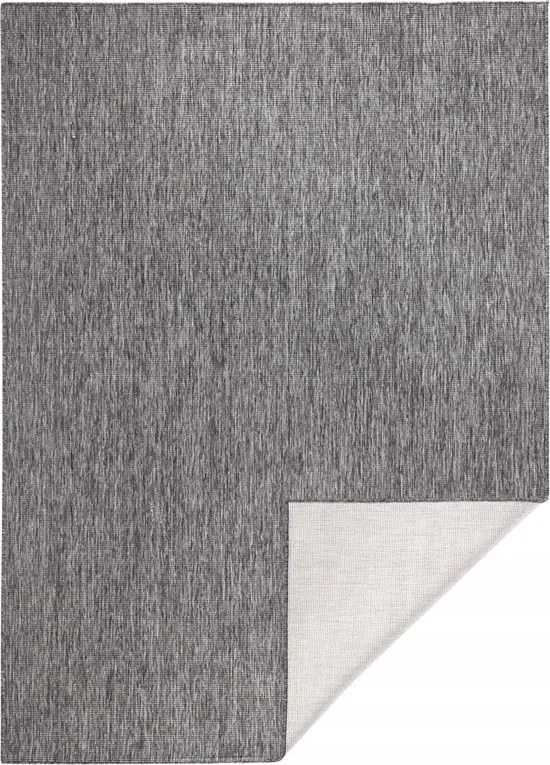 Terasz szőnyeg 120x170 cm, szürke-krémszínű, kétoldalas, lapos szövésű zsinór