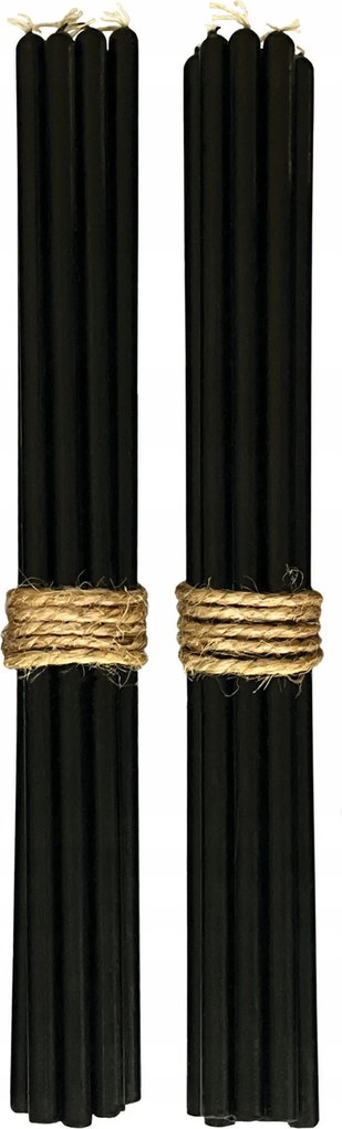 Fekete Viaszgyertyák Rituális Gyertyák Dekoratív 20cm 20db