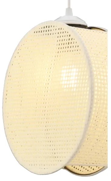 DRUM zsinóros függőlámpa 1xE27/60W/230V krémszínű