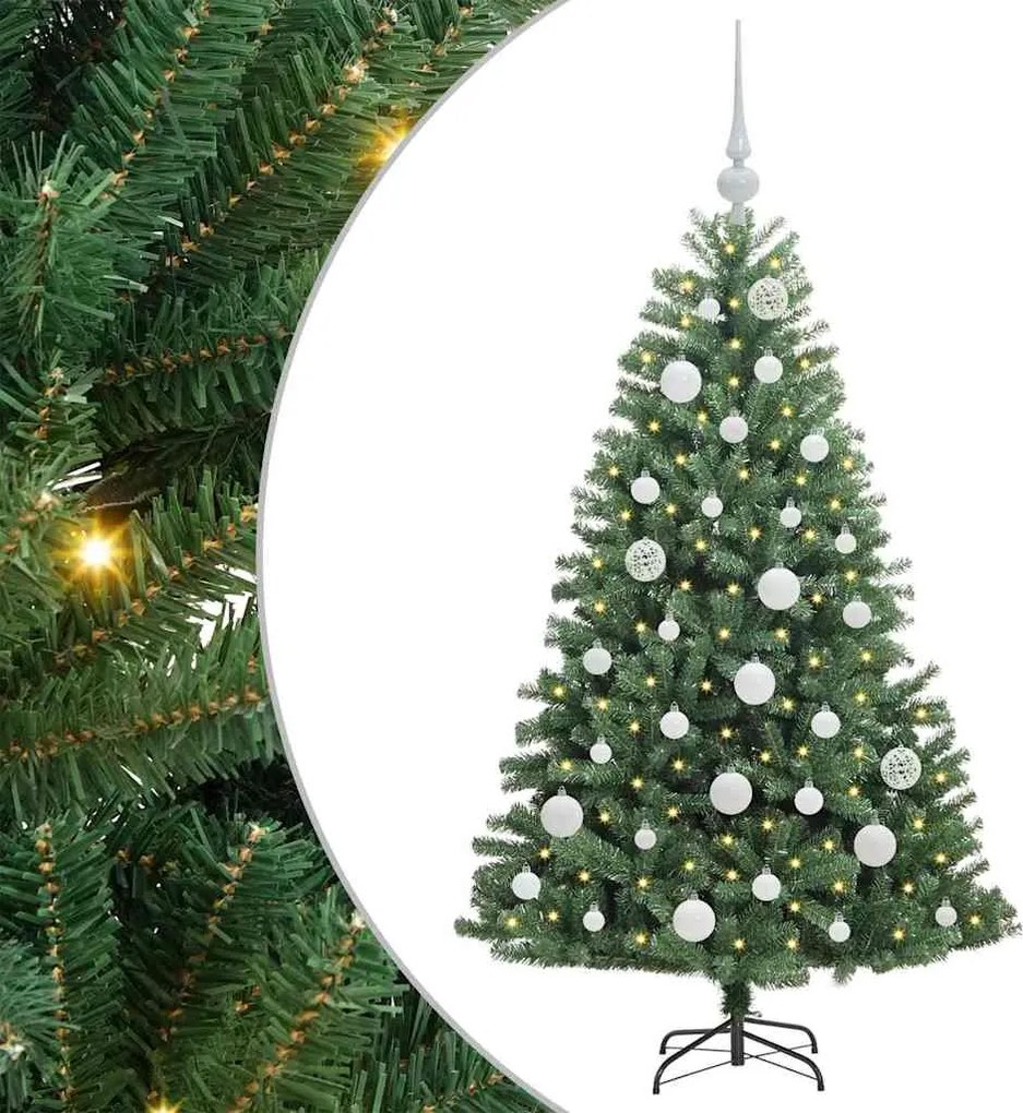 vidaXL Műanyag Hajtogatós Karácsonyfa Zöld 120 cm PVC és fém