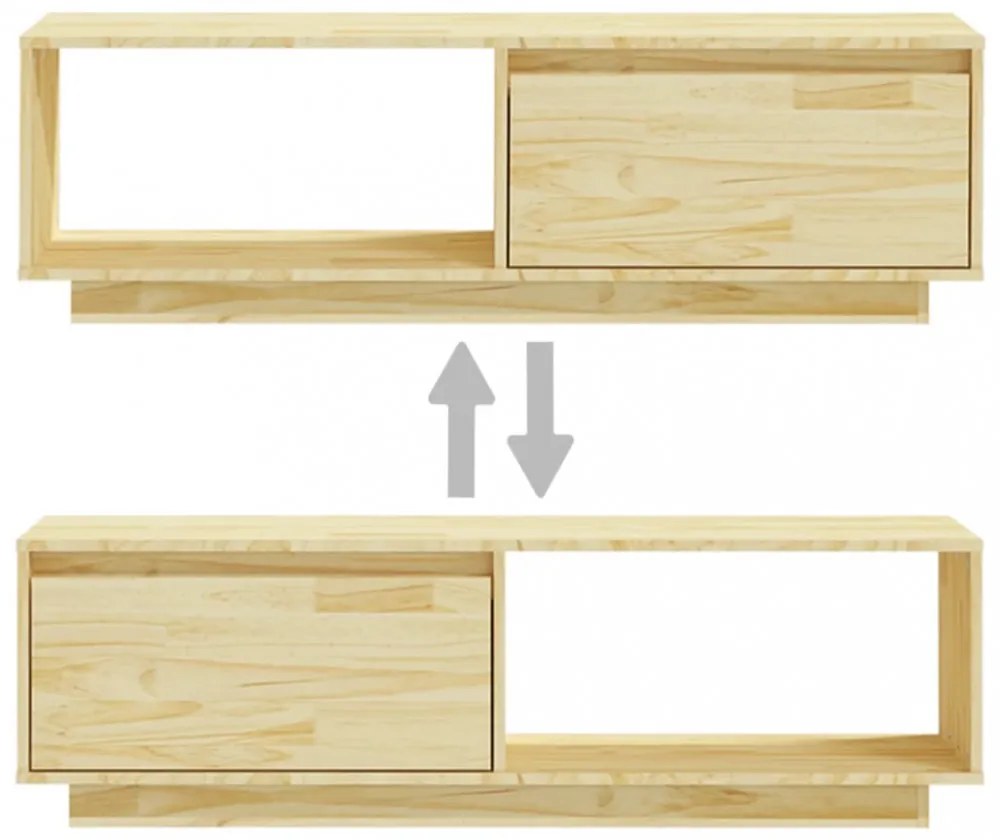 tömör fenyőfa TV-szekrény 110 x 30 x 33,5 cm