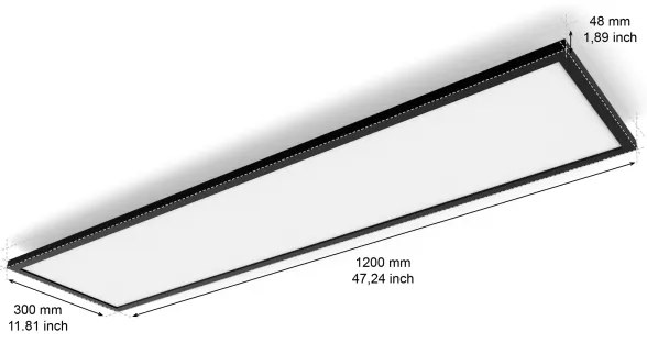 Philips Hue AURELLE LED 39W 230V stropní stmívatelné svítidlo černé 120x30 cm